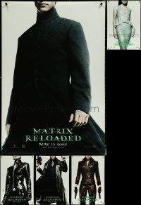 5x1016 LOT OF 5 UNFOLDED DOUBLE-SIDED 27X40 MATRIX RELOADED TEASER ONE-SHEETS 2003 Wachowski!