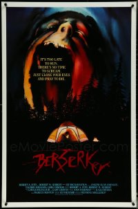 5x0994 LOT OF 5 UNFOLDED SINGLE-SIDED 27X41 BERSERKER ONE-SHEETS 1987 close eyes & pray to die!