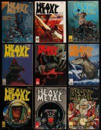 5x0412 LOT OF 9 HEAVY METAL 1977 MAGAZINES 1977 including the very first issue, great cover art!