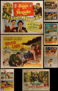 5x0512 LOT OF 11 UNFOLDED & FORMERLY FOLDED HALF-SHEETS 1940s-1960s a variety of movie images!