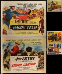 5x0515 LOT OF 5 UNFOLDED & FORMERLY FOLDED B-WESTERN HALF-SHEETS 1940s-1950s Gene Autry & more!