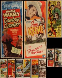 5x0475 LOT OF 11 FORMERLY FOLDED COWBOY WESTERN INSERTS 1940s-1950s a variety of movie movies!