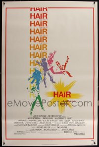 5x0954 LOT OF 6 UNFOLDED SINGLE-SIDED 27X41 HAIR ONE-SHEETS 1979 Milos Forman musical classic!