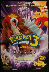 5x0822 LOT OF 13 UNFOLDED DOUBLE-SIDED 27X40 POKEMON 3: THE MOVIE ADVANCE ONE-SHEETS 2001 anime!