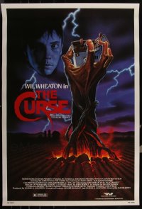 5x0919 LOT OF 8 UNFOLDED SINGLE-SIDED 27X41 CURSE ONE-SHEETS 1987 Wil Wheaton, cool horror art!