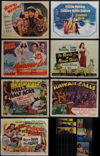 5x0344 LOT OF 13 HAWAII-RELATED LOBBY CARDS & MISCELLANEOUS ITEMS 1940s-1970s cool tropical images!