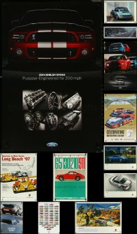 5x0561 LOT OF 12 MISCELLANEOUS PORSCHE & FORD POSTERS 2000s-2010s Mustang, 911 Turbo, Carrera!