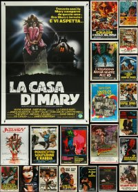 5x0083 LOT OF 28 FOLDED ITALIAN ONE-PANELS 1960s-1980s a variety of cool movie images!