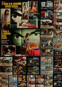 5x0528 LOT OF 64 FORMERLY FOLDED ITALIAN 19X27 PHOTOBUSTAS 1960s-1990s a variety of movie scenes!