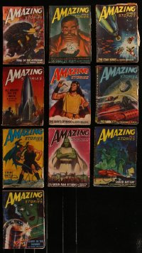 5x0408 LOT OF 10 AMAZING STORIES 1946 PULP MAGAZINES 1946 all with great sci-fi cover art!