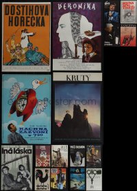 5x0494 LOT OF 29 MOSTLY UNFOLDED 11X16 CZECH POSTERS 1960s-1980s a variety of cool movie images!