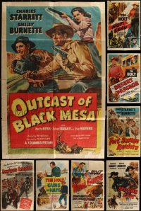 5x0177 LOT OF 10 FOLDED 1940S-50S COWBOY WESTERN ONE-SHEETS 1940s-1950s great movie images!