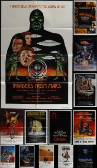 5x0166 LOT OF 14 FOLDED HORROR/SCI-FI/FANTASY ONE-SHEETS 1970s-1980s a variety of movie images!