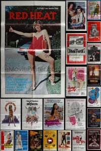 5x0129 LOT OF 38 FOLDED SEXPLOITATION ONE-SHEETS 1970s-1980s sexy images with some nudity!