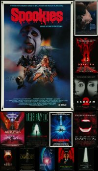 5x0812 LOT OF 14 UNFOLDED MOSTLY SINGLE-SIDED MOSTLY 27X40 HORROR/SCI-FI ONE-SHEETS 1980s-1990s