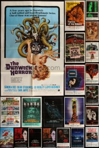 5x0134 LOT OF 31 FOLDED HORROR/SCI-FI ONE-SHEETS 1960s-1980s great images from a variety of movies!