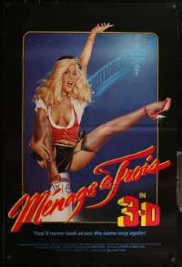 5x0984 LOT OF 5 UNFOLDED SINGLE-SIDED 27X41 MENAGE A TROIS ONE-SHEETS 1984 super sexy art!