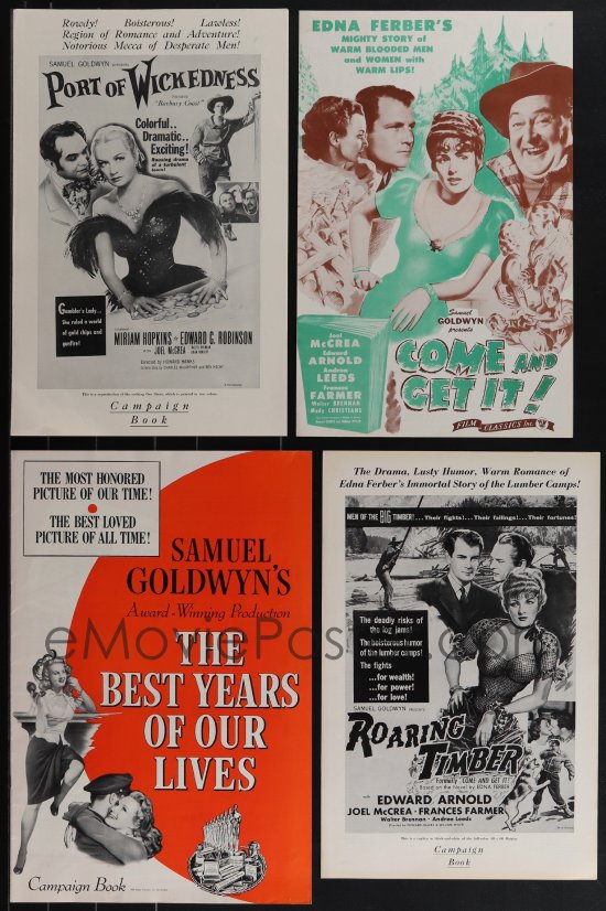 5x0034 LOT OF 34 UNCUT PRESSBOOKS FROM SAMUEL GOLDWYN MOVIES 1940s ...