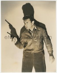 5y0479 GEORGE BRENT deluxe 10.25x13.25 still 1930s great portrait with gun & shadow by Welbourne!