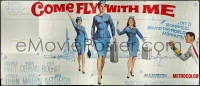 5y0140 COME FLY WITH ME 24sh 1963 sexy airline hostesses, a romantic round-the-world manhunt, rare!