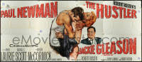 5y0142 HUSTLER 24sh 1961 pool pros Paul Newman & Jackie Gleason, plus sexy Piper Laurie, ultra rare!