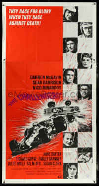 5y0654 CHALLENGERS 3sh 1970 Darren McGavin races for glory against death, F1 car racing art, rare!