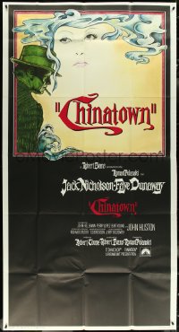 5y0656 CHINATOWN int'l 3sh 1974 art of Jack Nicholson & Faye Dunaway by Jim Pearsall, Roman Polanski