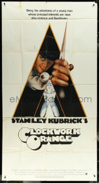 5y0657 CLOCKWORK ORANGE int'l 3sh 1972 Stanley Kubrick classic, Castle art of Malcolm McDowell!