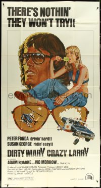 5y0663 DIRTY MARY CRAZY LARRY 3sh 1974 art of Peter Fonda & sexy Susan George sucking on popsicle!