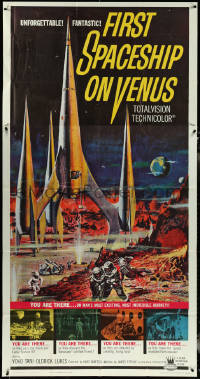 5y0671 FIRST SPACESHIP ON VENUS 3sh 1962 Der Schweigende Stern, cool art from German sci-fi!