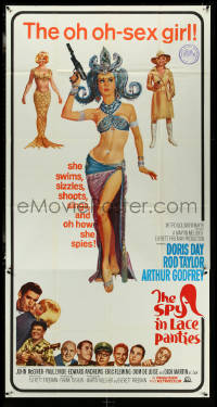 5y0676 GLASS BOTTOM BOAT 3sh 1966 art of sexy Doris Day as The Spy in Lace Panties, Rod Taylor!