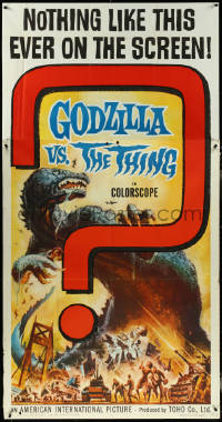 5y0678 GODZILLA VS. THE THING 3sh 1964 cool Brown monster art, nothing like this ever on the screen!