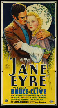 5y0689 JANE EYRE 3sh 1934 great art of Virginia Bruce embracing Colin Clive embracing, ultra rare!