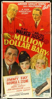 5y0702 MILLION DOLLAR BABY 3sh 1934 Jimmy Fay wins contest as a new Shirley Temple, ultra rare!