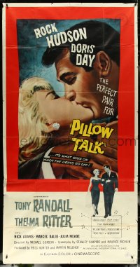 5y0709 PILLOW TALK 3sh 1959 bachelor Rock Hudson loves pretty career girl Doris Day, best kiss c/u!