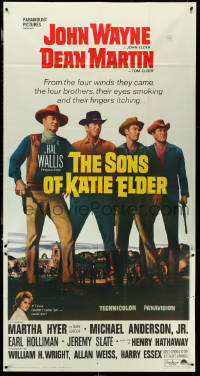 5y0716 SONS OF KATIE ELDER 3sh 1965 great line up of John Wayne, Dean Martin & others, Martha Hyer!