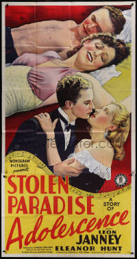 5y0721 STOLEN PARADISE 3sh 1940 a story of adolescence starring Leon Janney & Eleanor Hunt, rare!