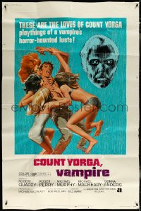 5y0445 COUNT YORGA VAMPIRE 40x60 1970 AIP, art of the mistresses of the deathmaster feeding, rare!