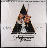 5y0549 CLOCKWORK ORANGE int'l 6sh 1972 Stanley Kubrick classic, Castle art of Malcolm McDowell, rare!