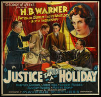 5y0569 JUSTICE TAKES A HOLIDAY 6sh 1933 cool art of judge pointing at man in handcuffs, very rare!