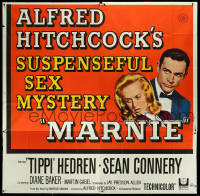 5y0577 MARNIE 6sh 1964 Sean Connery & Tippi Hedren in Alfred Hitchcock's suspenseful sex mystery!