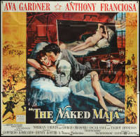 5y0578 NAKED MAJA 6sh 1959 art of sexy Ava Gardner & Tony Franciosa, brazen painting, very rare!