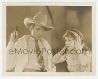 5y1594 ARIZONA BOUND 8x10.25 still 1927 Betty Jewell covers her ears by young Gary Cooper with gun!