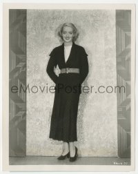 5y1600 BETTE DAVIS 8x10 still 1932 modeling smart sportswear ensemble of brown wool & plaid skirt!