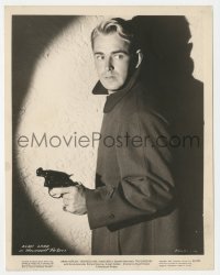 5y1642 GLASS KEY 8x10.25 still 1942 great image of Alan Ladd with gun drawn in spotlight!