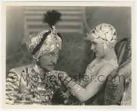 5y1655 HIS TIGER LADY 8x10 still 1928 c/u of Adolphe Menjou w/ turban & Evelyn Brent by Richee!