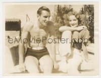 5y1691 MARLENE DIETRICH/FRED PERRY 6.5x8.5 news photo 1934 actress & tennis pro by swimming pool!