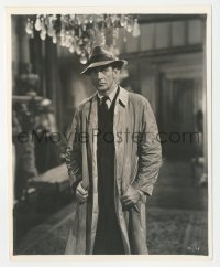 5y1699 MEET JOHN DOE 8x10 key book still 1941 Gary Cooper wearing hat & trench coat under chandelier!