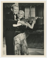 5y1718 PAJAMA PARTY 8x10.25 still 1931 Donald Novis helps smiling Thelma Todd play the violin!