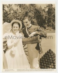 5y1736 SANTA FE TRAIL 8x10 key book still 1940 Errol Flynn & pretty Olivia De Havilland by cannon!